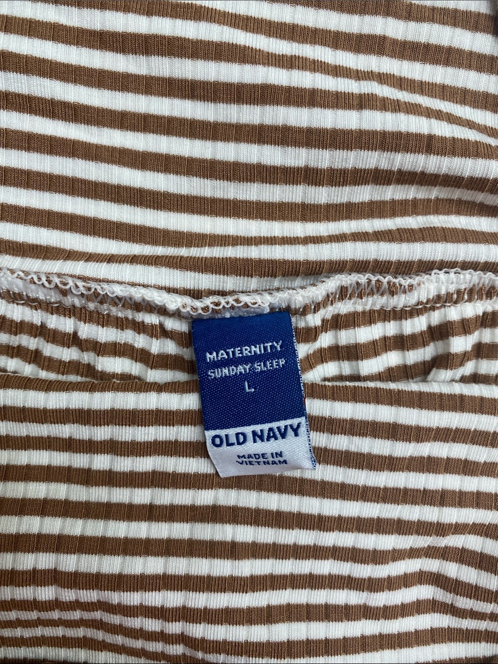 Old Navy Maternity Brown & Cream Striped Wide-Leg Ankle Pants - Picture 3 of 4
